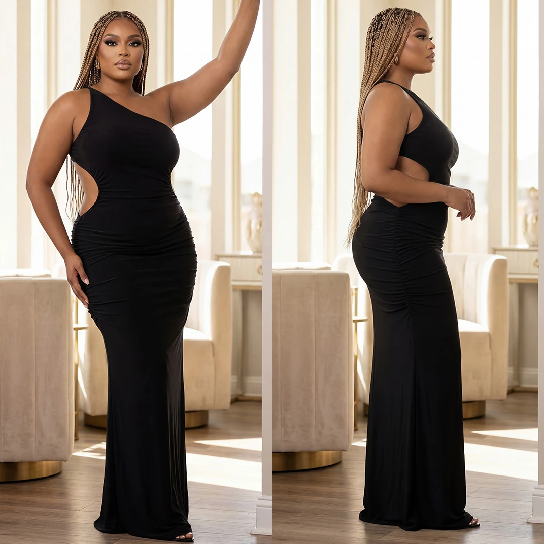 Lorissa backless dress ( Black )