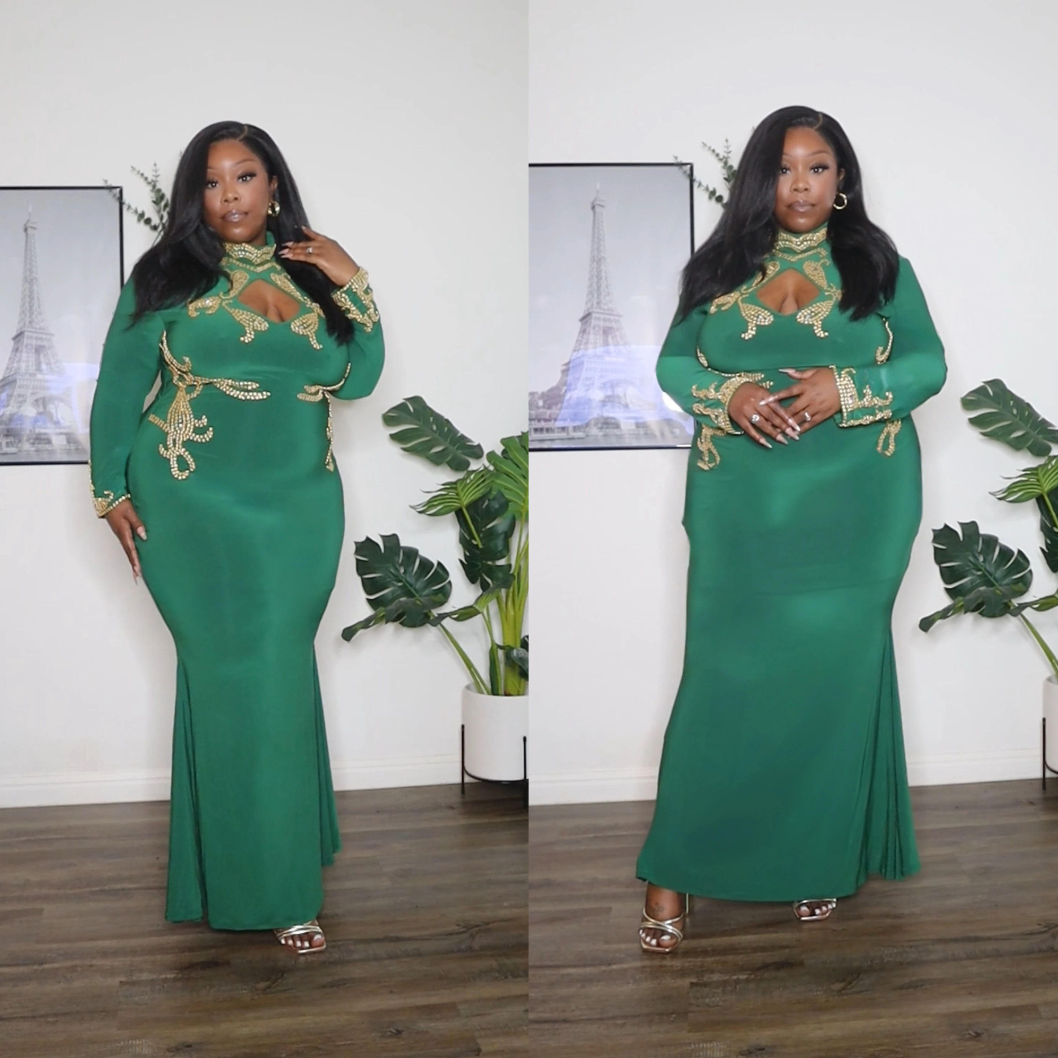 Zaldana Exclusive Dress ( Emerald Green )