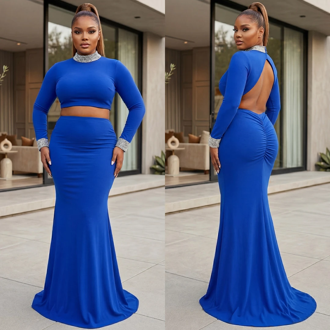 Riri meet gala inspired dress ( royal blue)