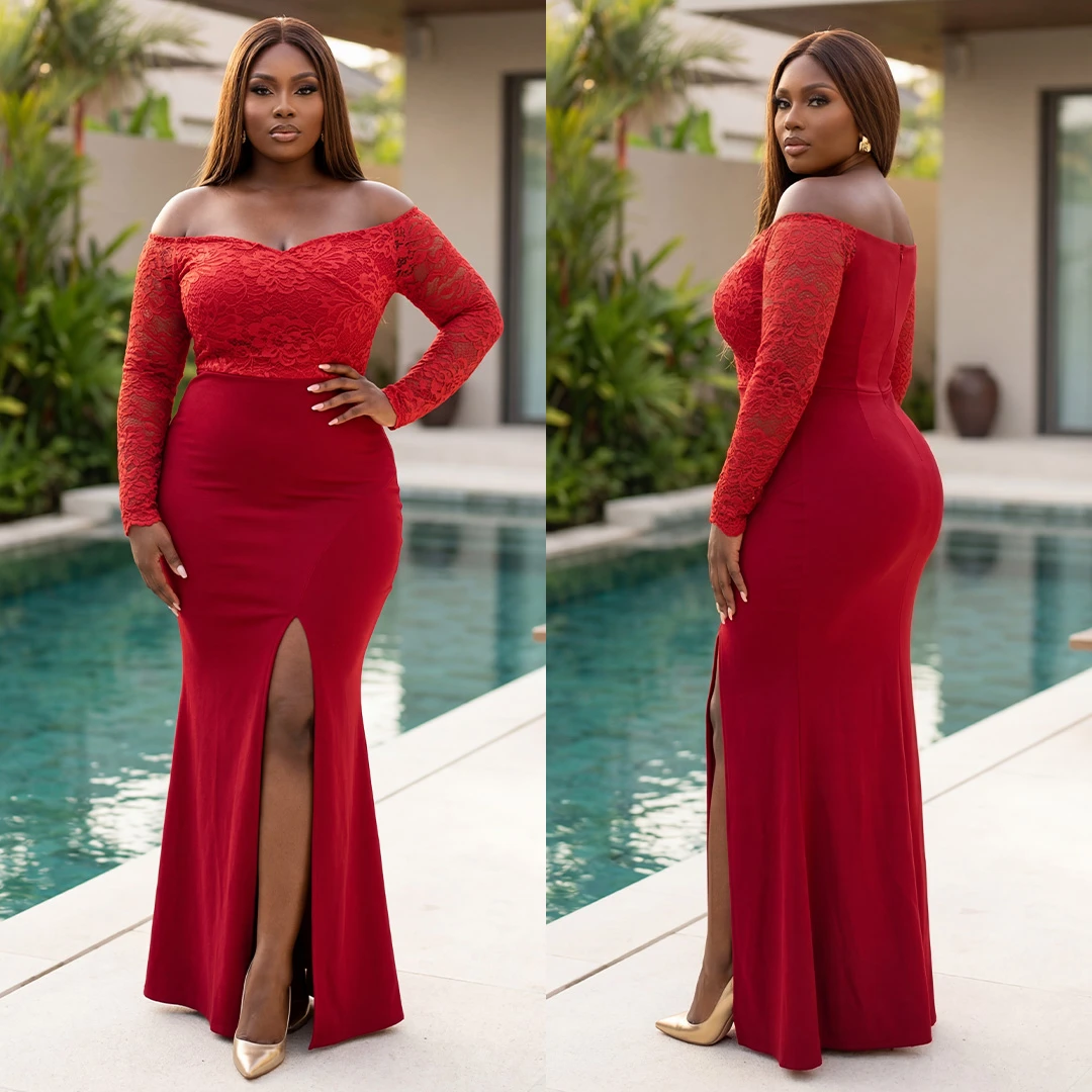 Delaney Lace Dress ( Wine color )