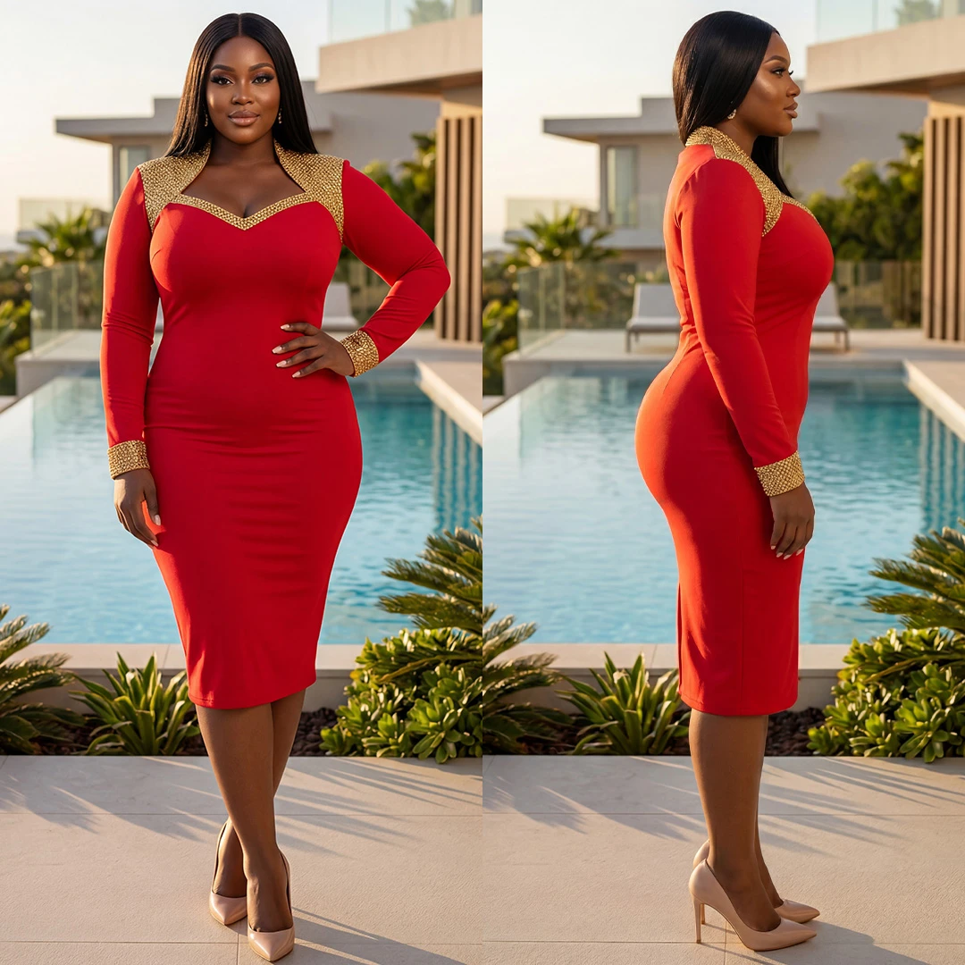 Beverly Tunic dress ( RED )