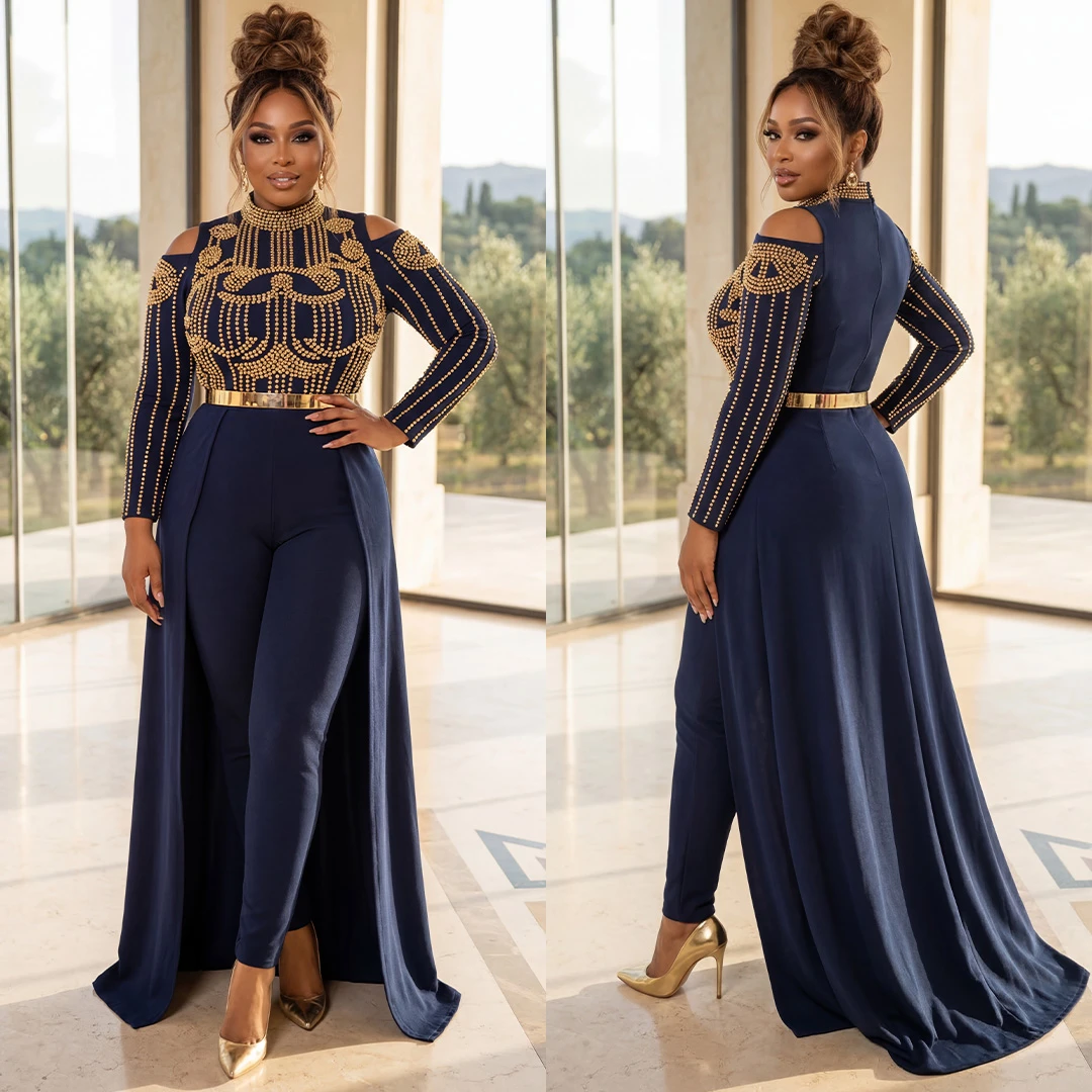 Majesty cape Jumpsuit ( Navy Blue - Limited pieces )